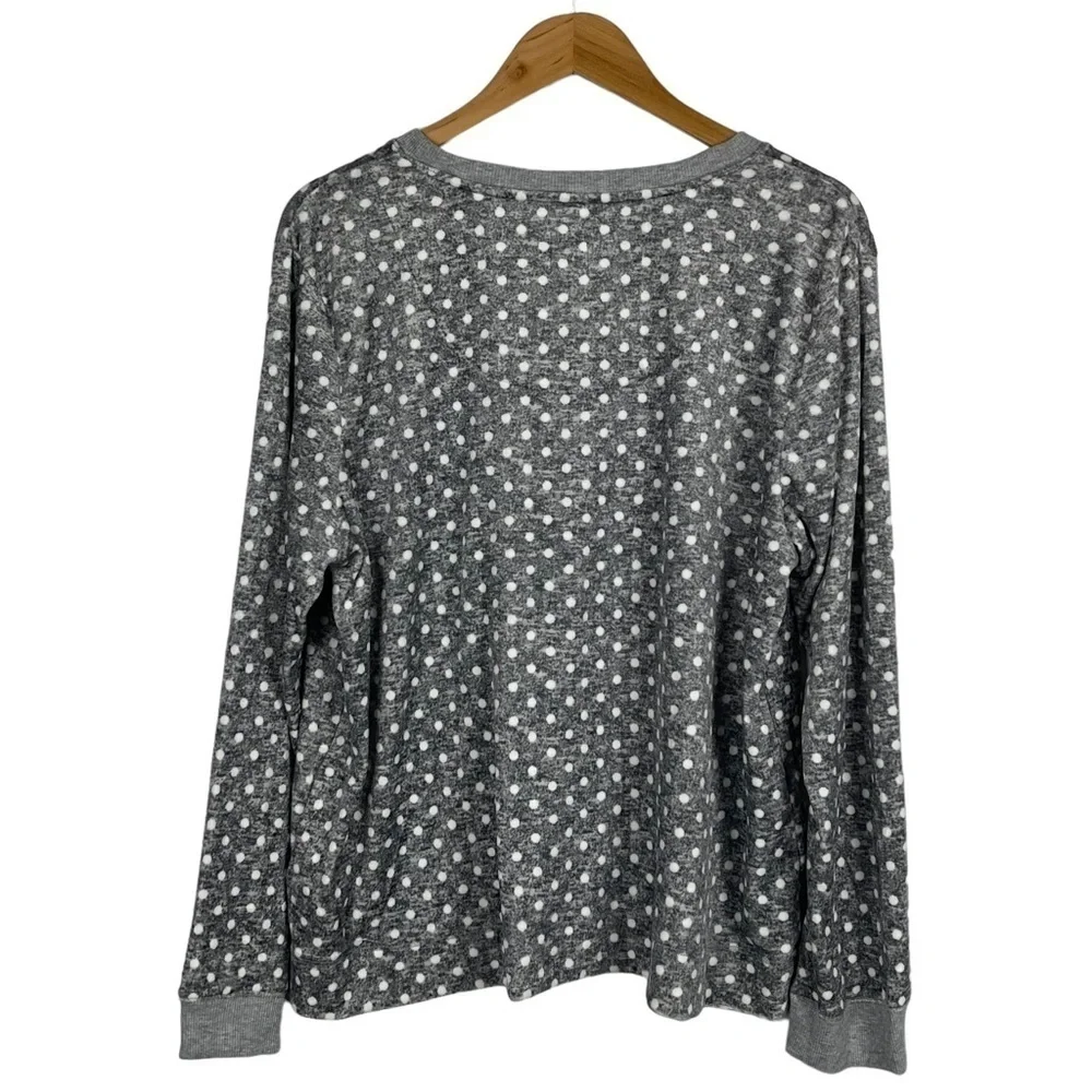 JANE & BLEECKER NIGHTY NIGHT FUZZY POLKA DOT MATCHING PAJAMA PJ SET - Picture 4 of 14